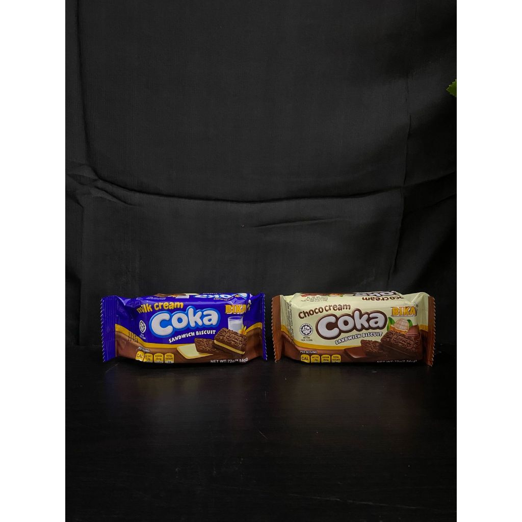 

BIKA COKA CHOCO CREAM/MILK CREAM SANDWICH BISKUIT 72g