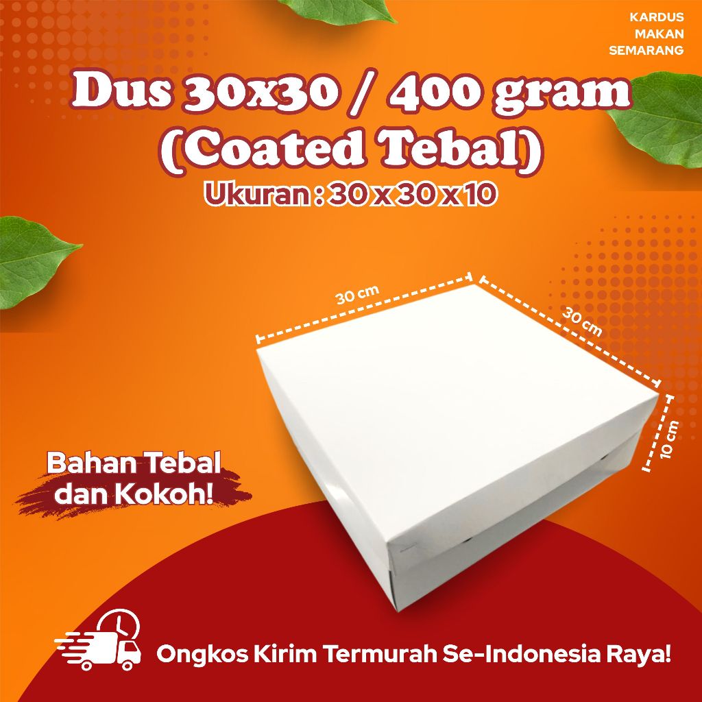

Dus Kue Roti Tart 30 x 30 x 10 Coated Tebal Kardus Snack Roti Makan Hadiah Berkat 30x30x10 Box Snack Bolu Roti