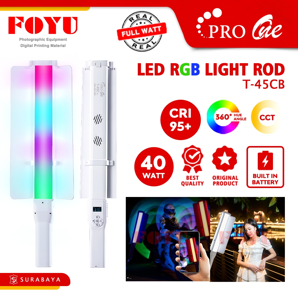 Pro One T-45CB RGB Light Stick Lampu LED Warna Handheld Rod Saber Fotografi Studio Foto Video Live