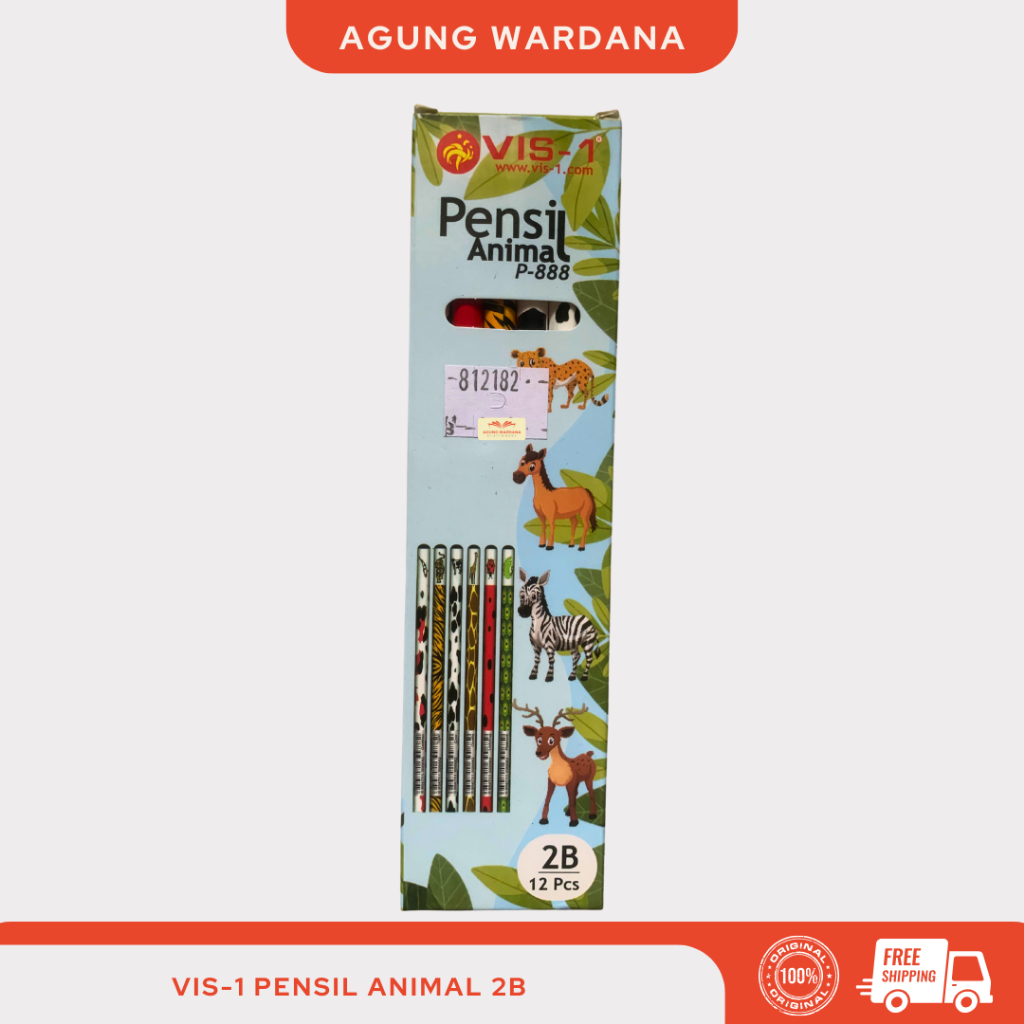 

VIS-1 PENSIL 2B ANIMAL P-888 ISI 12 PCS