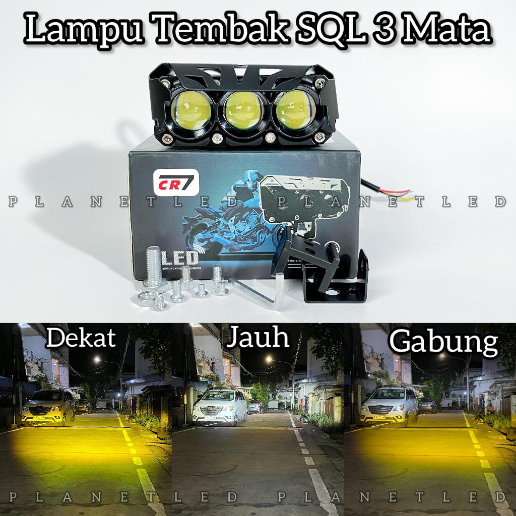 Lampu SQL 3 Mata Transformer CR7 ORIGINAL Dengan Kipas Pendingin Full Aluminium