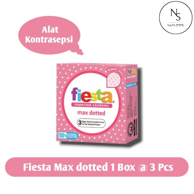 Fiesta Max Dotted 1 Box @ 3 Pcs (Kondom Bergerigi)