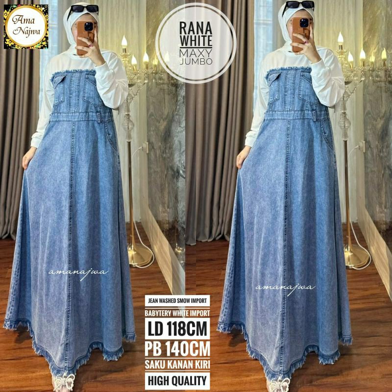 Rana Ld 118 Gamis Jeans JUMBO maxy wanita Dress muslim cantik / amj