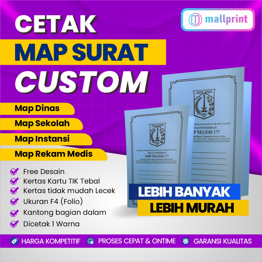 

Cetak Map Surat Uk. F4 Bahan Kartu Tik 1 Warna FREE DESAIN