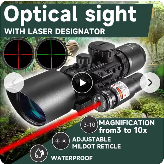 TELESCOPE 3-10X42,Teropong Riflescope 3-10X42, Teleskop /Telescope M9 3-10x42 + laser