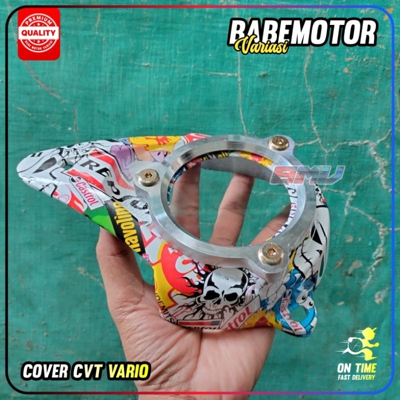 Cover CVT Vario 125 150 LED BARU 2018-2023 KARBON WTP MOTIF CARTOON TENGKORAK cover saluran udara al