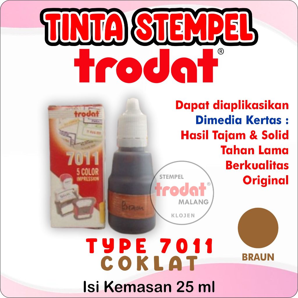 

Tinta Trodat 7011 braun / Warna coklat / Refil tinta Trodat Original