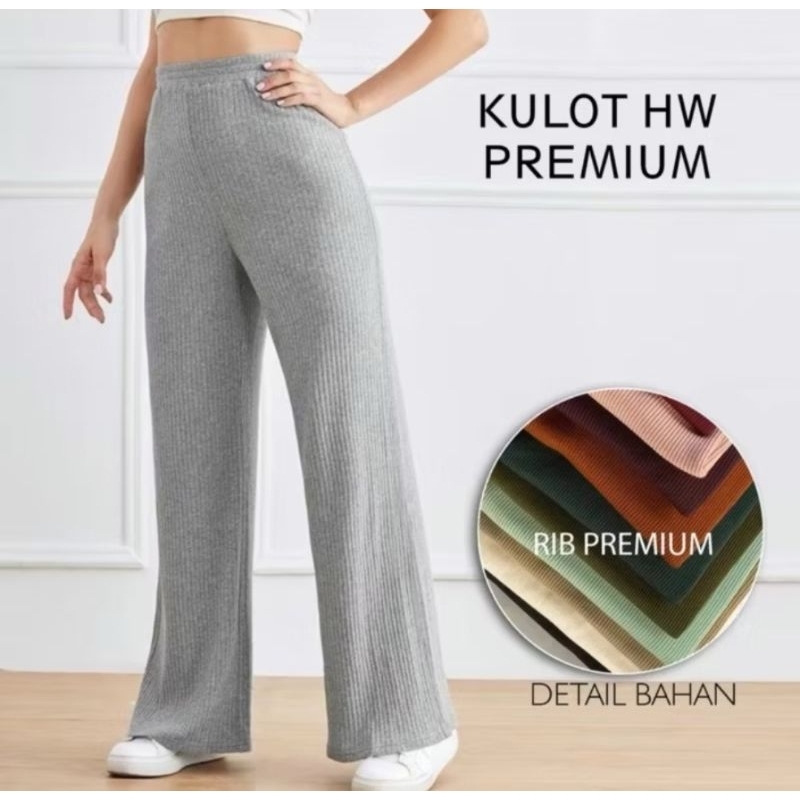 Celana Kulot Highwaist RIB Premium | Celana Kulot Highwaist Wanita | Celana Kulot Knit Premium | Cel