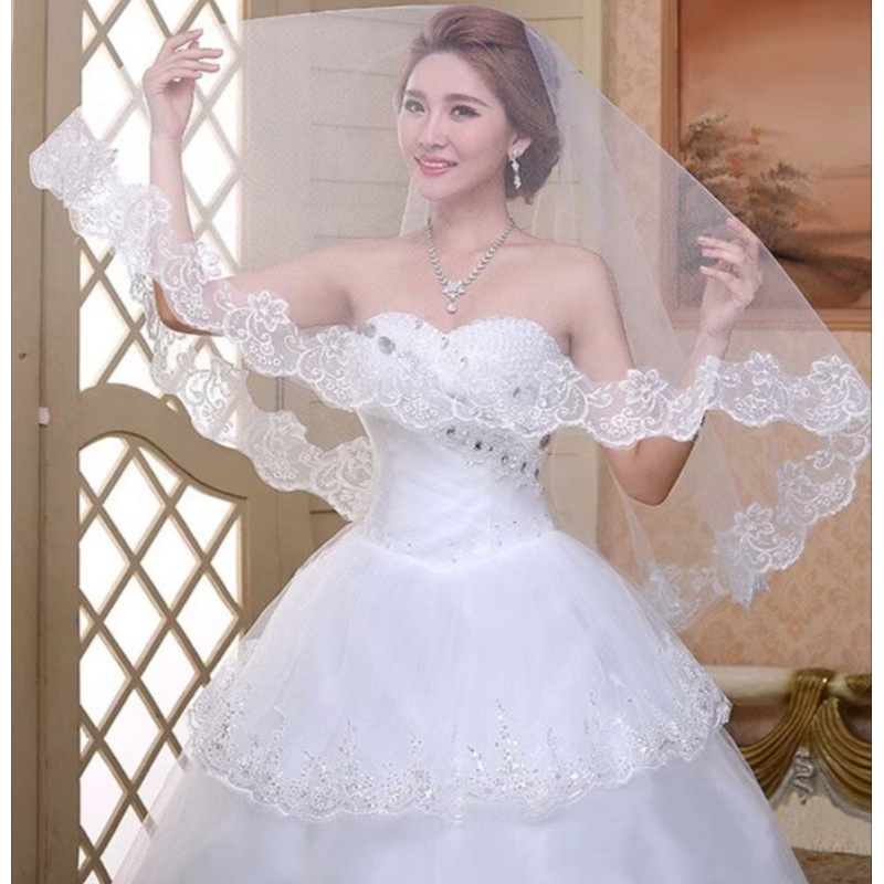 Veil Wedding/Slayer Pengantin Import, slayer kerudung pengantin / Slayer Pengantin