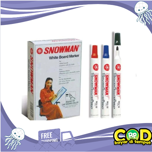 

Spidol snowman white board marker BG12 (PCS)