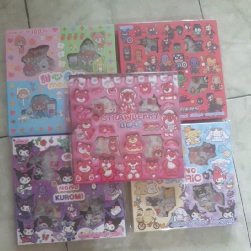 

Sticker Sanrio / Sticker capybara/ Sticker Melody / sticker labubu isi 100 pcs