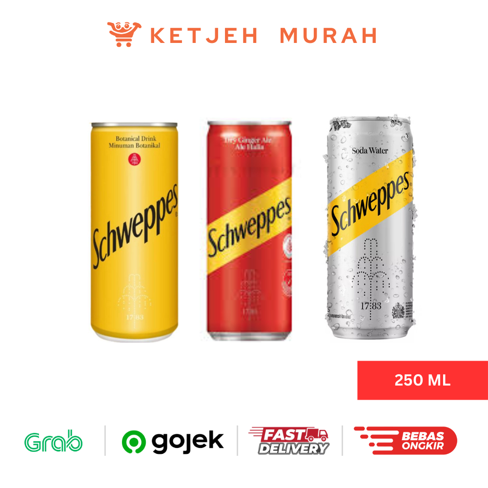 

Schweppes Botanical Drink / Ginger Ale / Soda Can Kaleng 250 ML