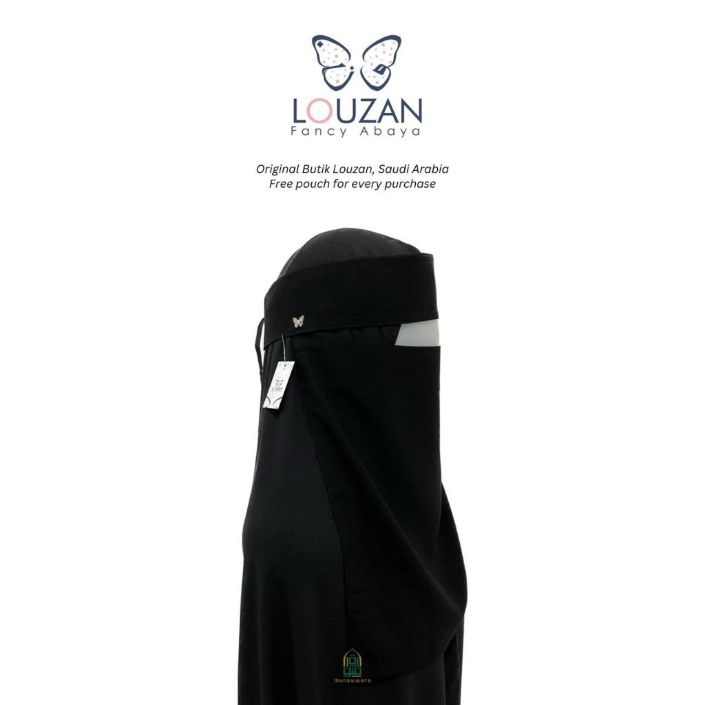 [Munawwara.id] Niqab Louzan Original Butik Makkah Saudi Arabia | Niqob Cadar Poni Bandana Hidden Eye