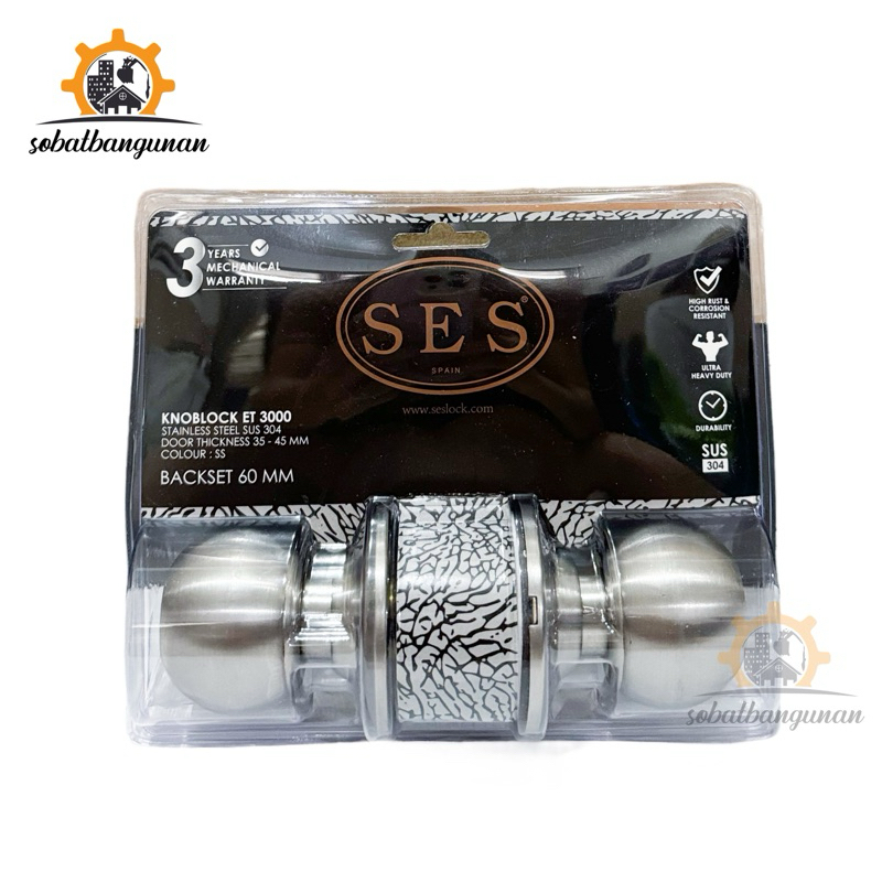 Kunci bulat SES SUS304 Stainless / Kunci Bulat Kamar Mandi