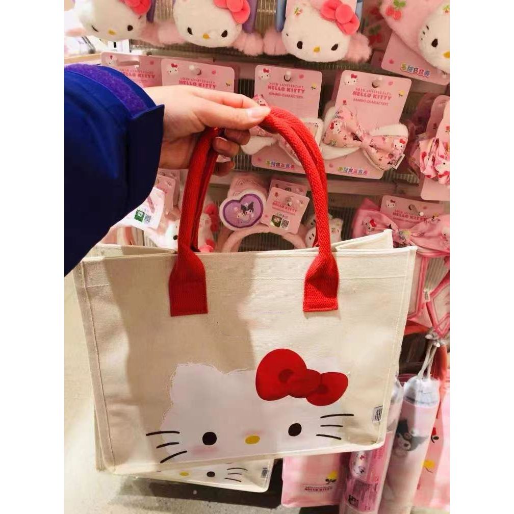 Hello Kitty Tote Bag tas sanrio kanvas import tas anak dewasa berkualitas bahan tebal awet banget