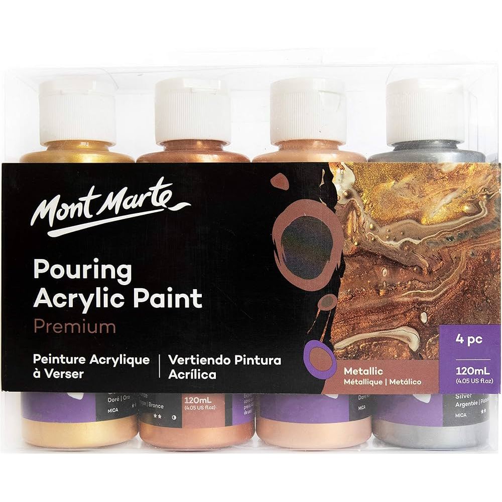

Mont Marte Pouring Acrylic Paint 120 ml Varian Metallic