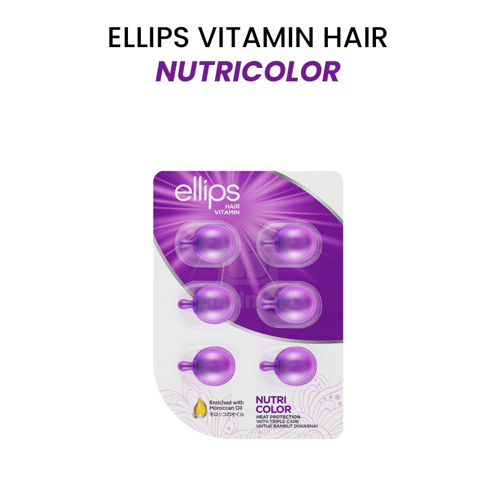 ELLIPS Vitamin Rambut Nutricolor 1ml 6pcs – Perawatan Rambut Kering Rontok & Rusak
