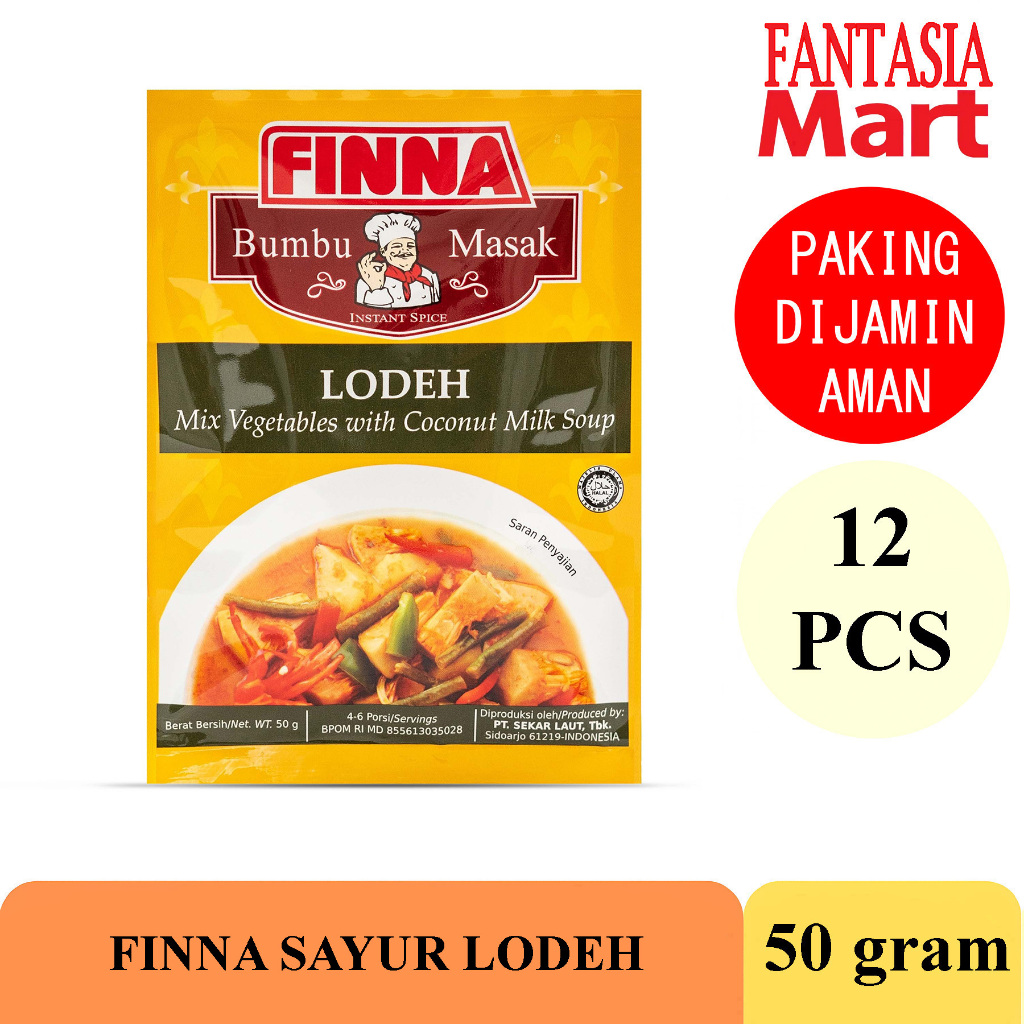 

FINNA BUMBU MASAK SAYUR LODEH PACK 12 PCS 50 GRAM FANTASIA DENGAN PAKING AMAN