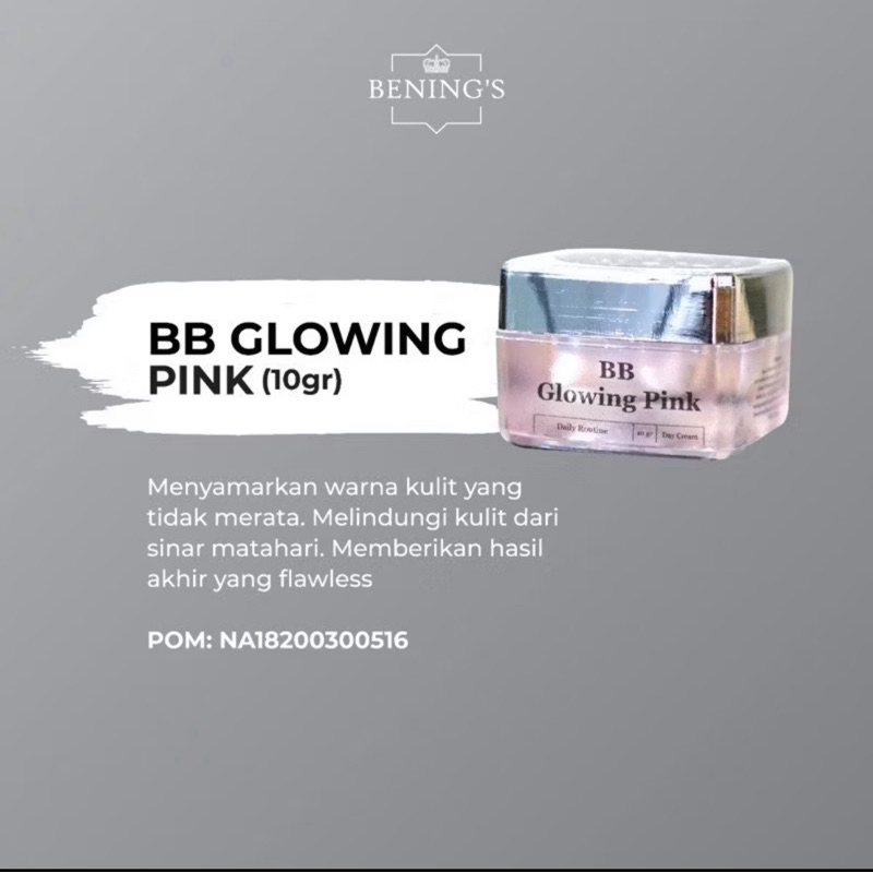 Bening's Clinic BB GLOWING PINK / By Dr Oky Pratama / Benings Skincare