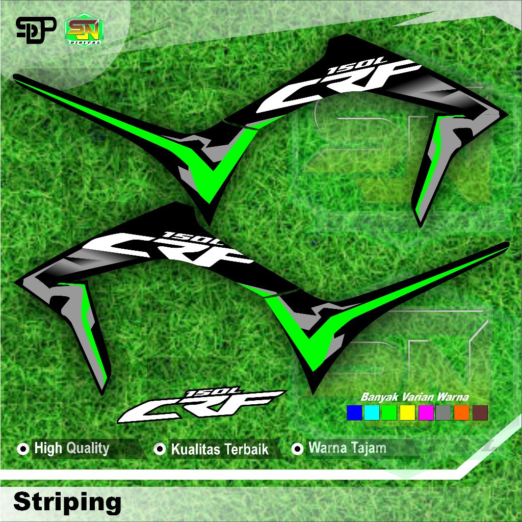 Striping Sticker Variasi Aksesories Motor Honda CRF 150 L Stiker List Semi Full Body Original Free L