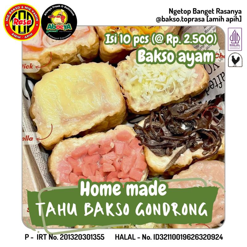 

Frozen Bakso Tahu Bakso Gondrong Tahu Bakso Viral Tahu Bakso Topping Mix [isi 10pcs]