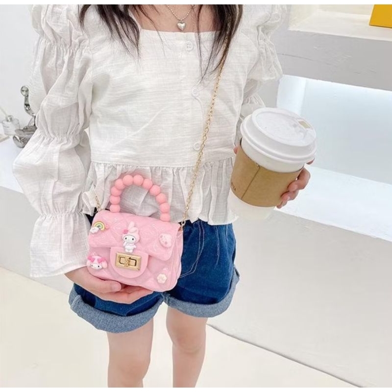 Tas Jelly Mini Anak Sanrio Lucu ada tali panjang