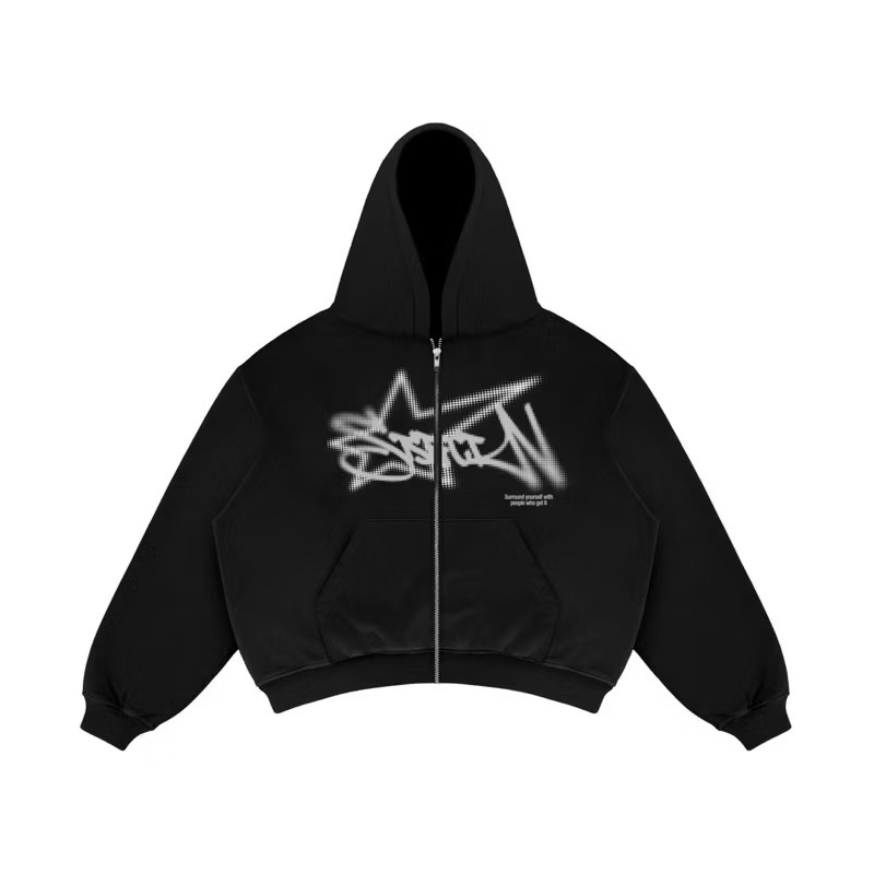 Satisfaction Hoodie Zipper 375GSM PROSPERA Black_
