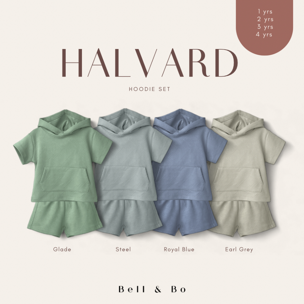 HALVARD BELL & BO HALVARD HOODIE SET - SETELAN ANAK/ Kaos Anak SETELAN hoodie BOHOPANNA SUMMER SET