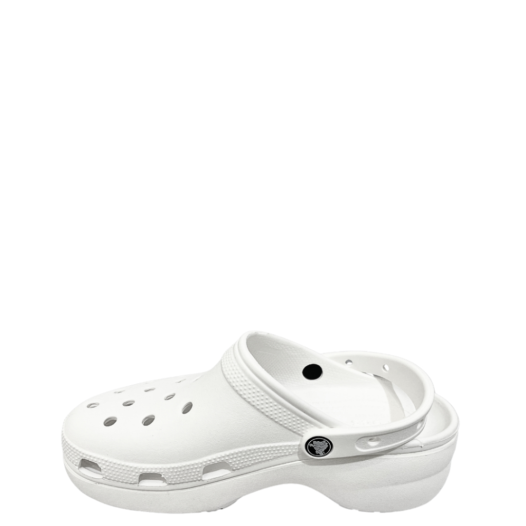 Sandal Crocs Wanita Pria Platform Clog Crocs Original Casual Free Totebag Size Internasional - Putih