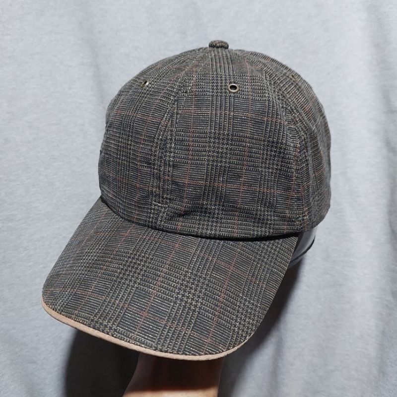 topi cap EDDIE BAUER tartan dark brown original