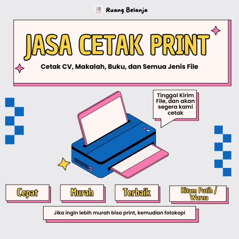 Jasa Cetak Print, Fotokopi, dan Jilid File Murah dan Cepat