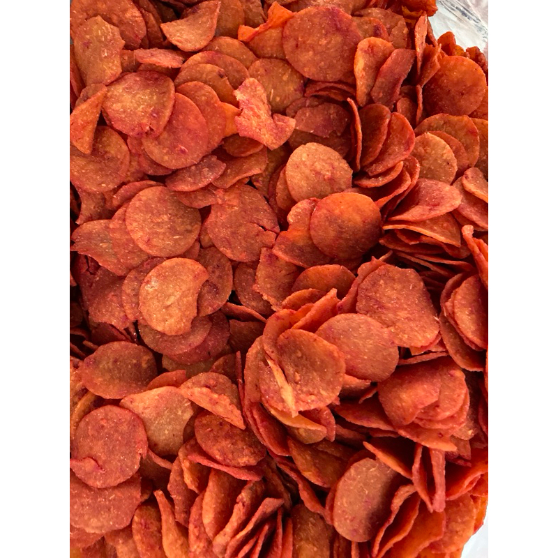 

KERUPUK KENTANG BALADO MINI PEDAS (MENTAH)