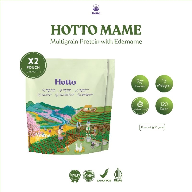 

Hotto Mame Protein Multigrain with EDAMAME - 2 POUCH (24 Sachet)