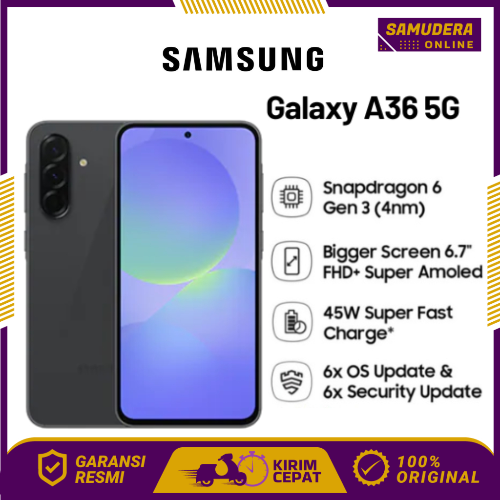 Samsung Galaxy A36 5G RAM 8/256GB HP Samsung Terbaru 2025 ORIGINAL Garansi Resmi SEIN