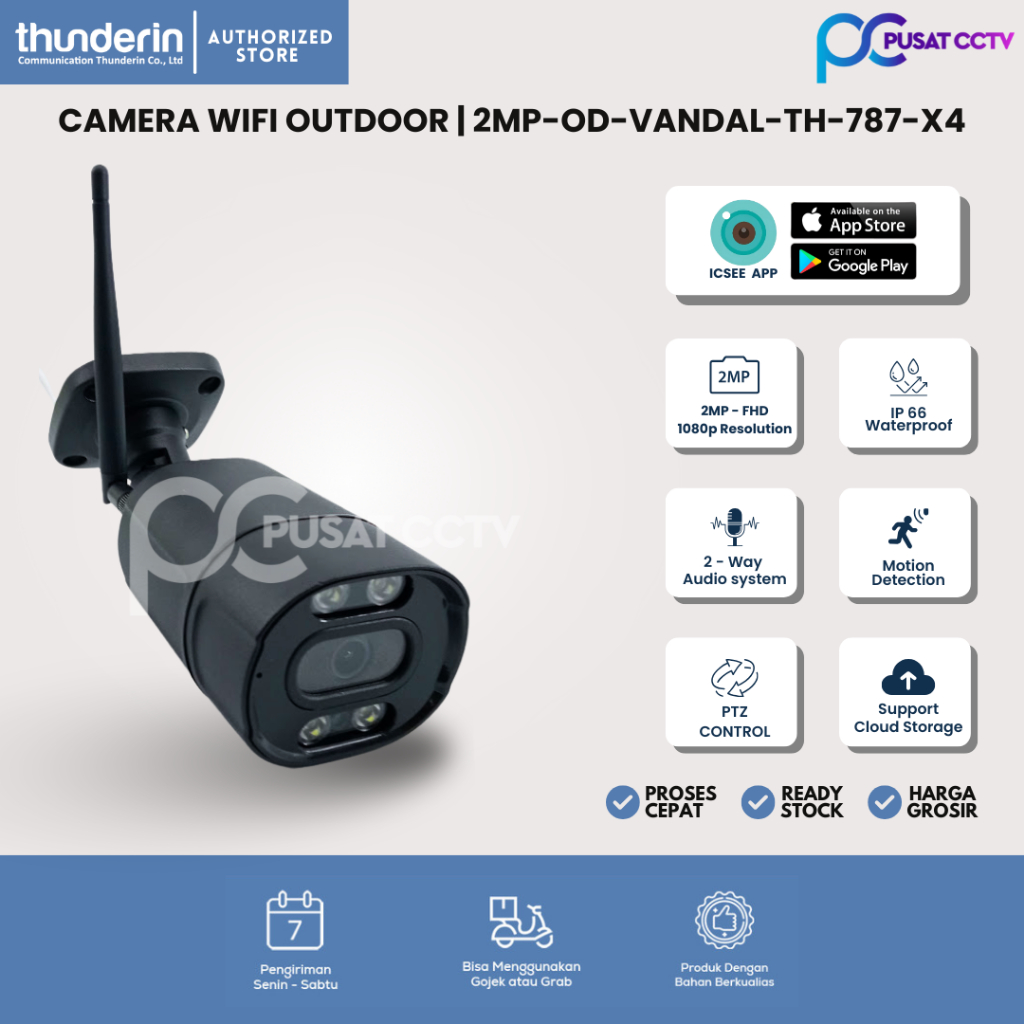 CAMERA CCTV IP WIFI OUTDOOR 5MP THUNDERIN TH-787-ICSEE