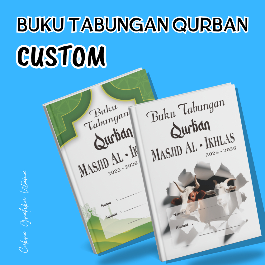 

Cetak Buku Tabungan Qurban Idul Adha Custom Lucu 2025
