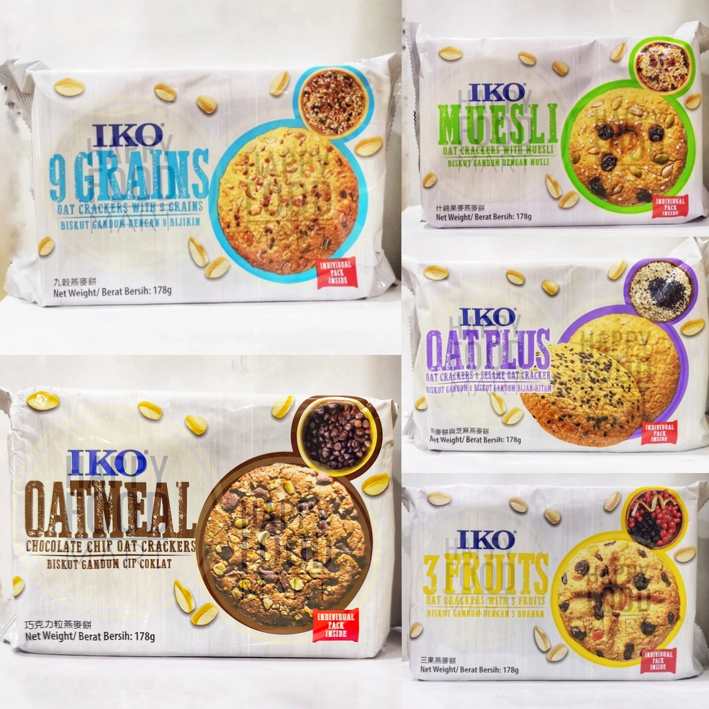 

[HALAL] IKO BISCUITS HI-FIBRE/HEALTHY CRACKERS/BISKUIT SEHAT MUESLI/9 GRAINS BISCUIT/3 SEEDS/ROTI KERING OAT PLUS/3 FRUITS