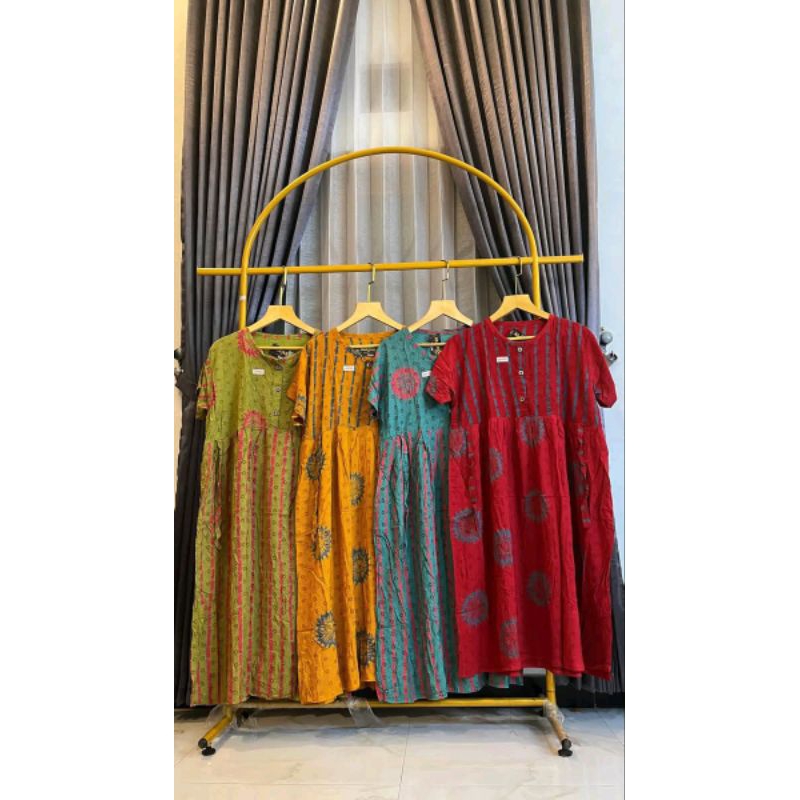 Daster Batik Cap Malaman Premium,Kontruksi Kain 54,Tebal,Lembut,dan Adem/LD 120,PJ 135