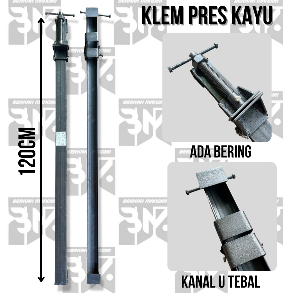 Klem kayu/Catok kayu Panjang 120cm Besi Kanal U alat Press Kayu/Alat Penjepit Kayu/Pres Kayu Pajang 