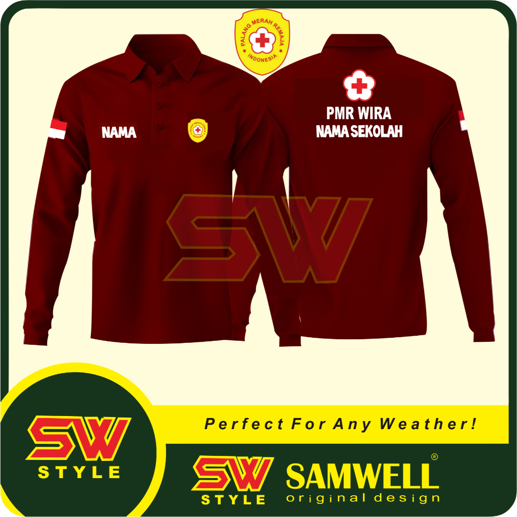 POLOSHIRT / KAOS KERAH POLO PMR WIRA / KAOS KERAH PMR MADYA / BAJU PMR SMA / BAJU PMR SMP FREE NAMA 