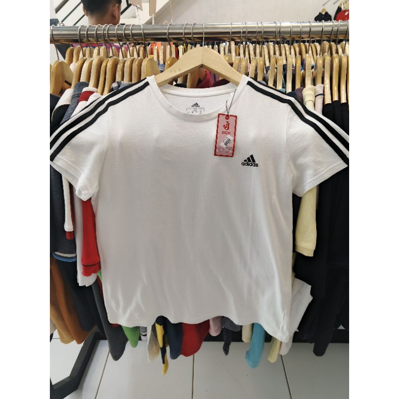 kaos Adidas kaos garis 3 lengan pendek kaos cowo cewe