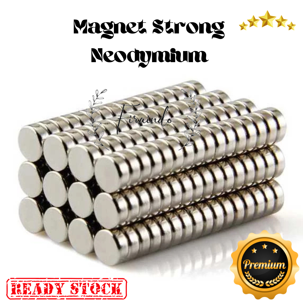 Magnet Neodymium Magnet Strong Bulat Koin Kuat Silver 4 x 1 mm (4*1 mm)
