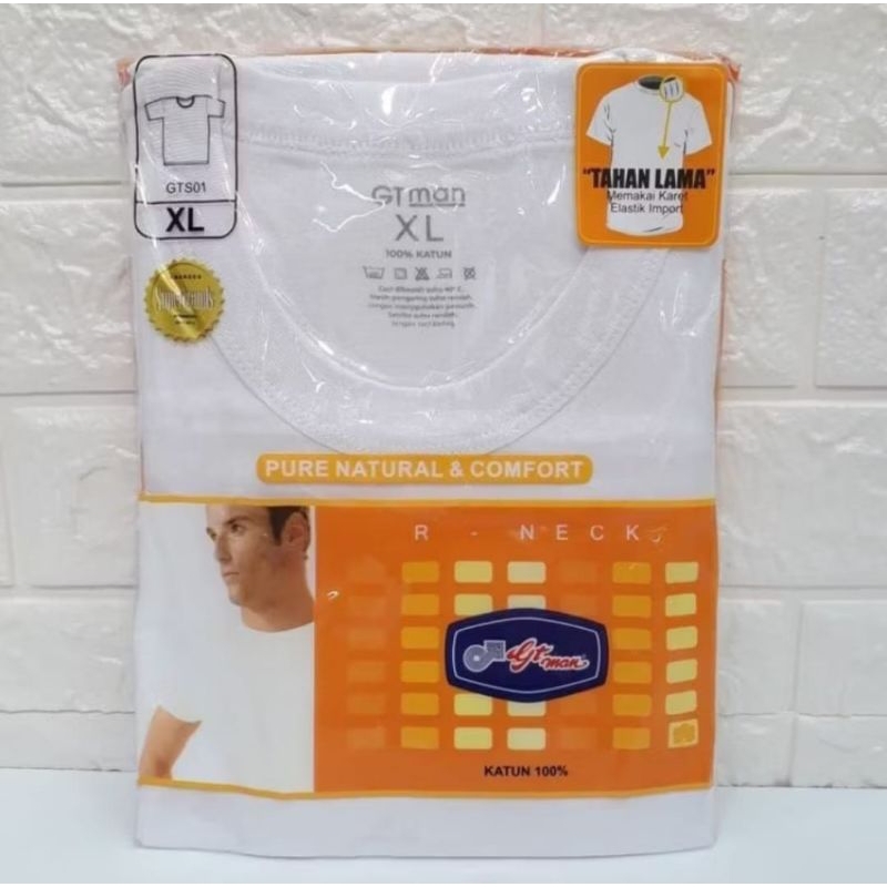 GT Man Kaos Oblong GT Man O Neck/ V Neck GTS 01 Kaos Dalam Pria Dewasa O Neck dan V Neck
