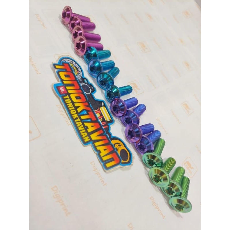 Baut disc titanium baut piringan cakram titanium universal motor Honda Yamaha 2,5cm