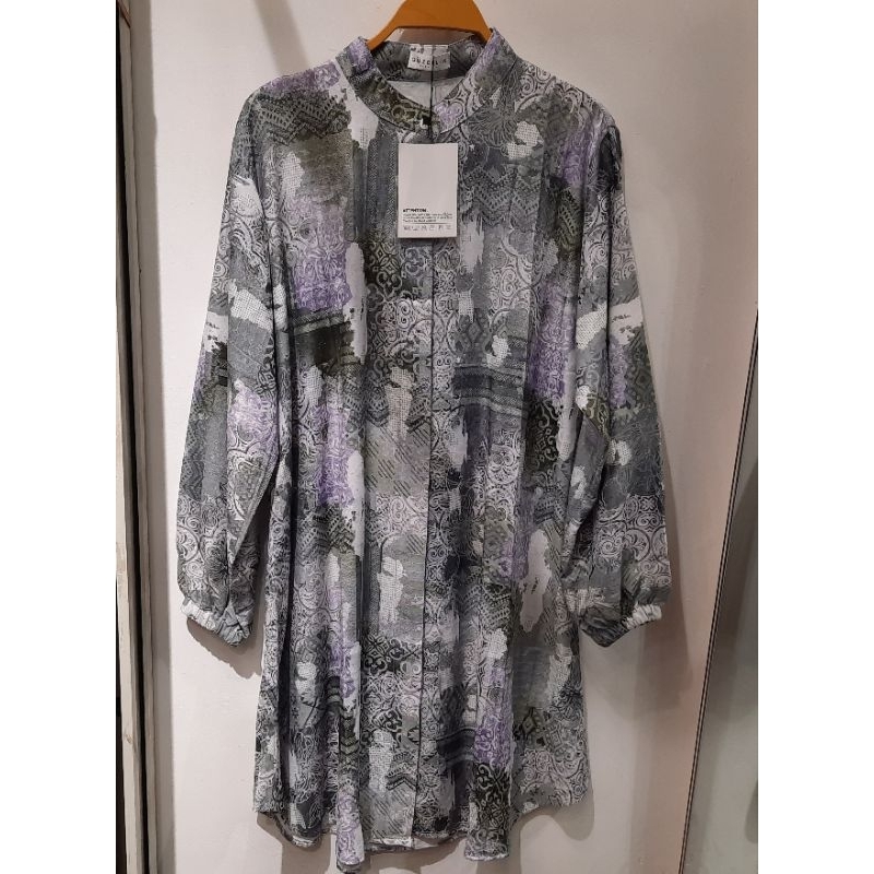 tunik motif_tunik wanita kekinian_tunik lengan panjang
