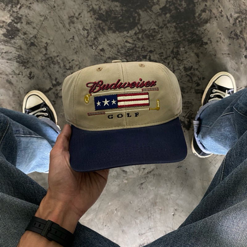 VINTAGE 90s HAT - BUDWEISER GOLF (Made In USA)