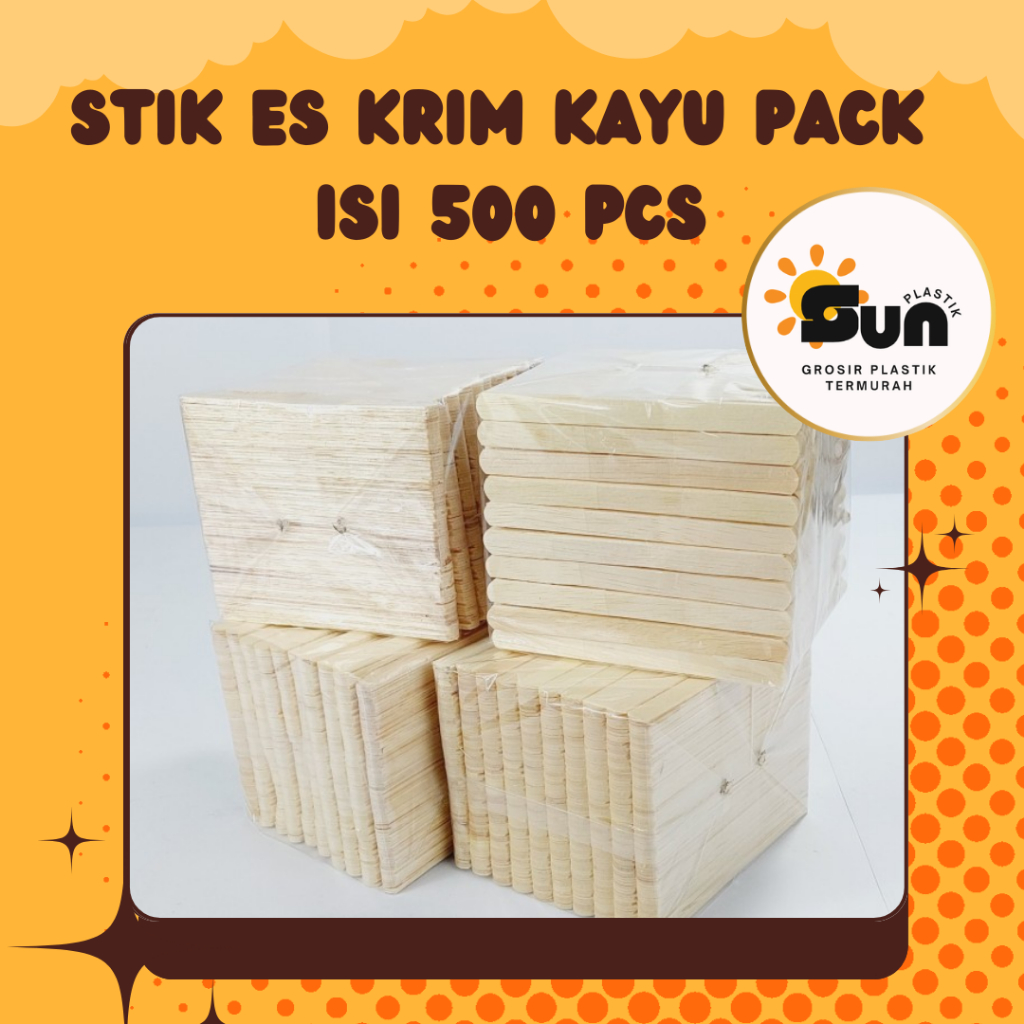 Stik Es Krim Kayu Halus Lembut Ringan Tebal | Stik Es krim Kayu