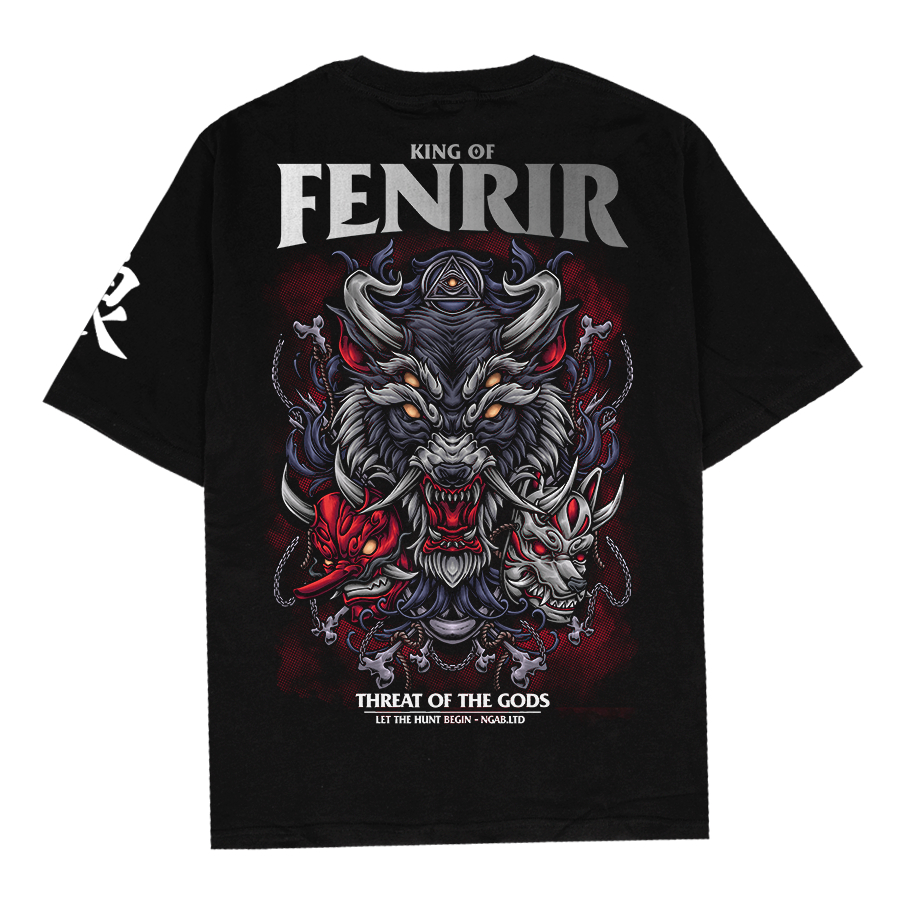 Ngab Kaos Baju Distro Sablon Reflective Silver King Of Fenrir NB205  Pria Wanita Cotton Combed 24s