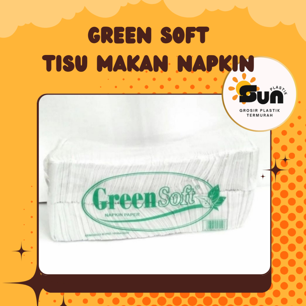Green Soft Tisu Makan Napkin Halus Lembut Belah Tengah | Tisu Makan