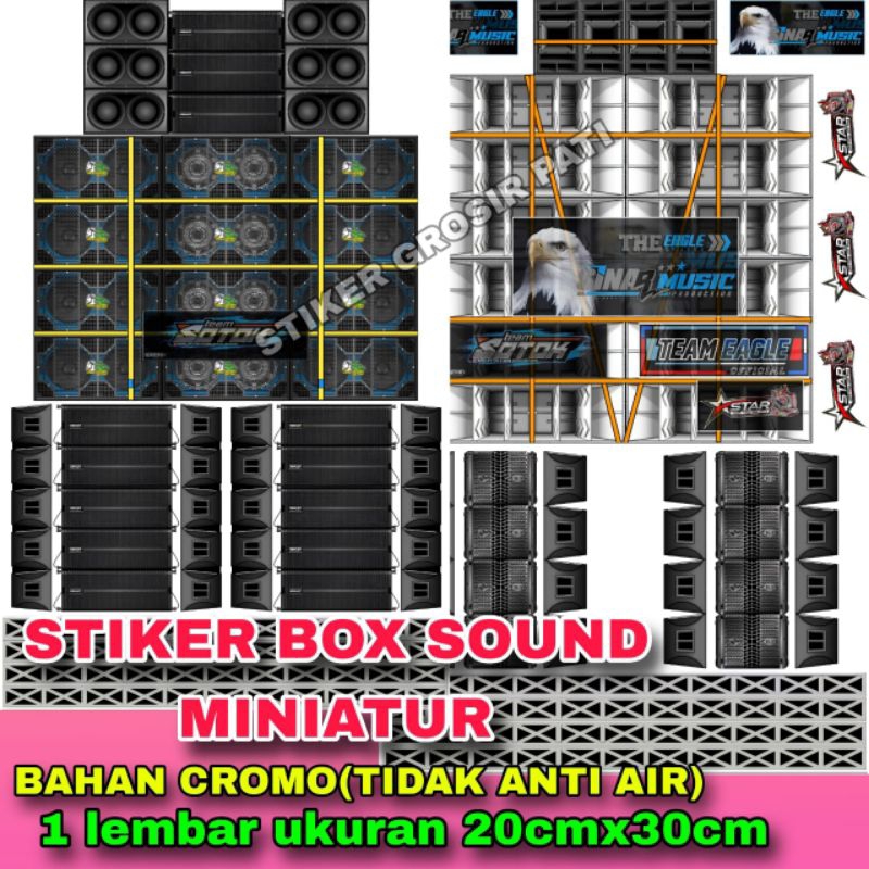 

STIKER MINIATUR SOUND HOREG VIRAL MIRIP ASLI | STIKER BOX SOUND MINIATUR BAHAN CROMO 20X30
